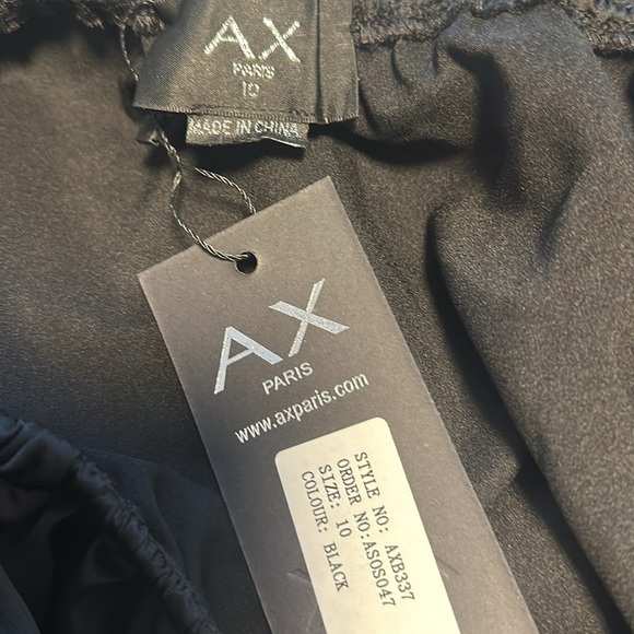 NWT: AX Paris single  shoulder asymmetrical black ruffle dress size 10 - Picture 6 of 7